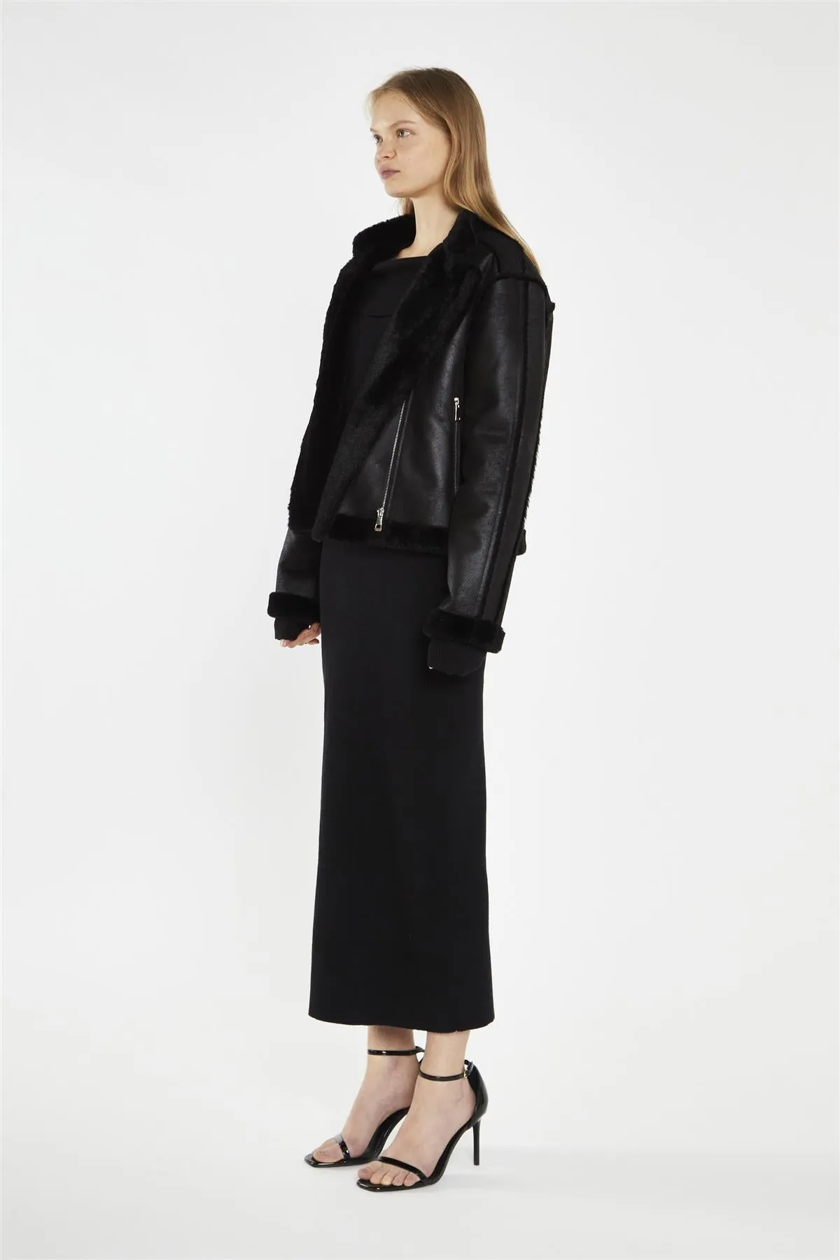 Black Fur-Trim Jacket