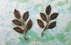 Brass Leaves Branch x 2 - 2176SG.