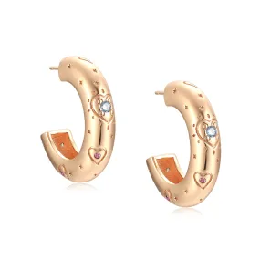 Chunky Hoop Gold Earrings - Carol