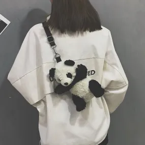 CUTE PANDA VELVET SHOULDER BAG BY00007