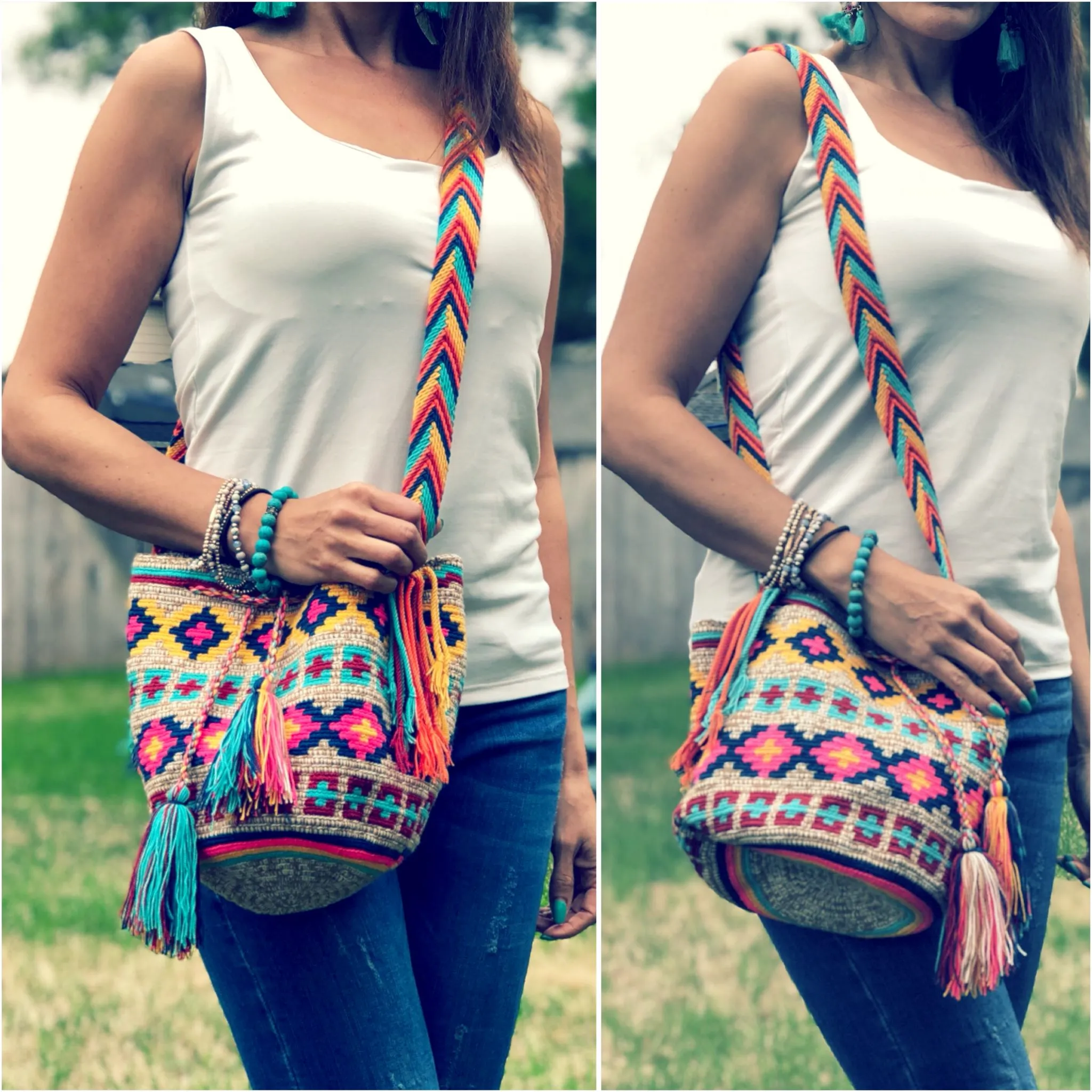 Desert Sunset Medium Crochet Bags