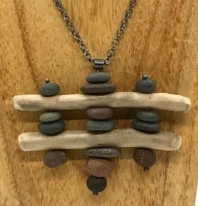 Driftwood and Rock Sculpture Necklace