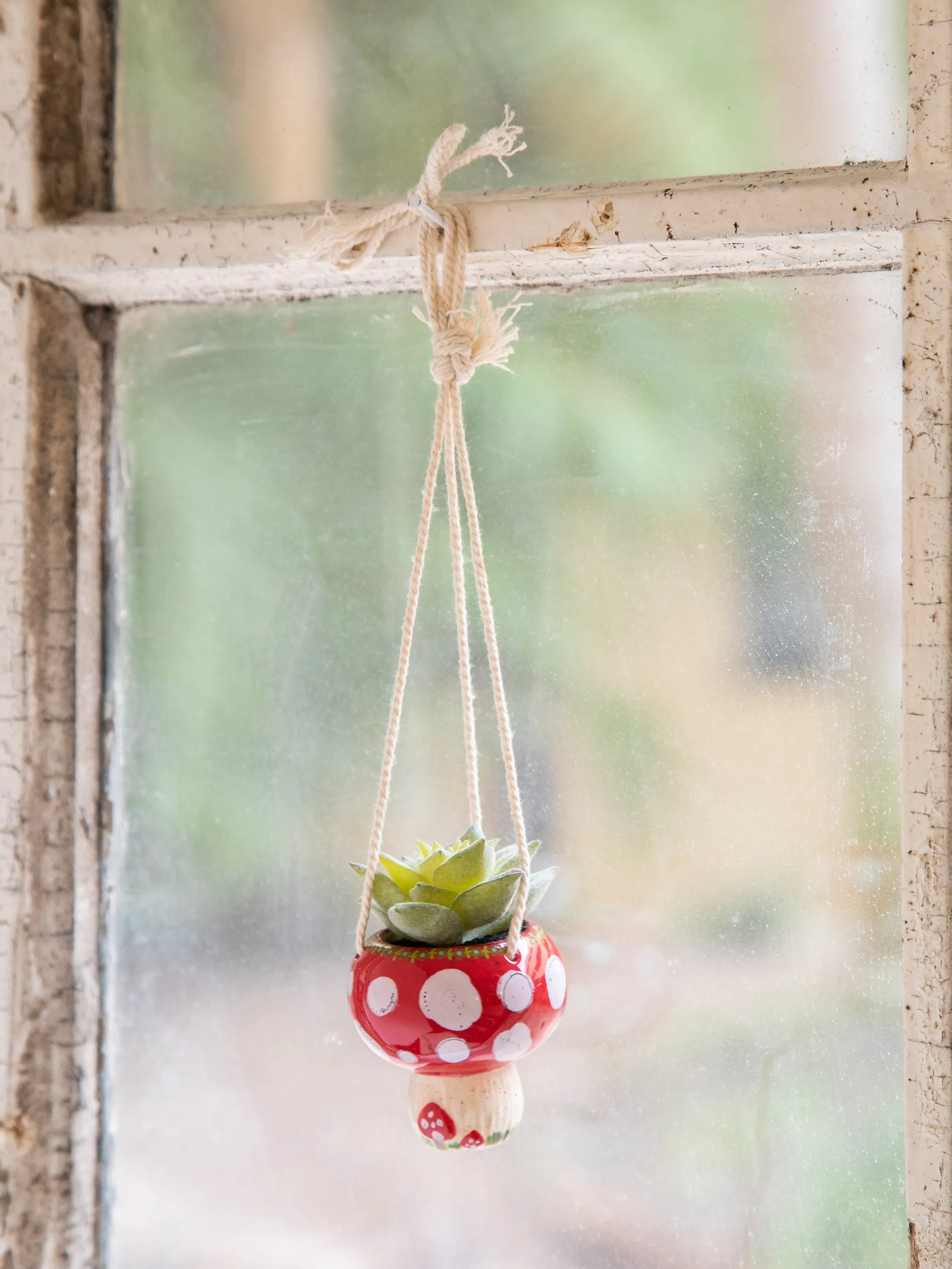 Faux Succulent Car Charm - Mushroom