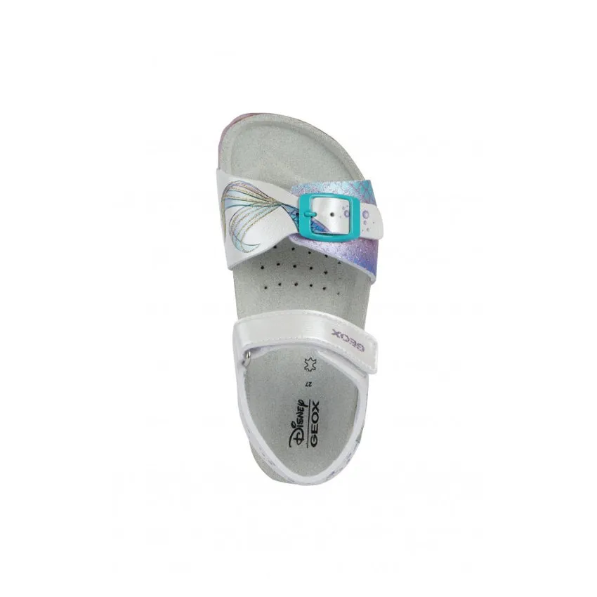 GEOX SANDALO ADRIEL GIRL J358MA BIANCO-ACQUAMARINA