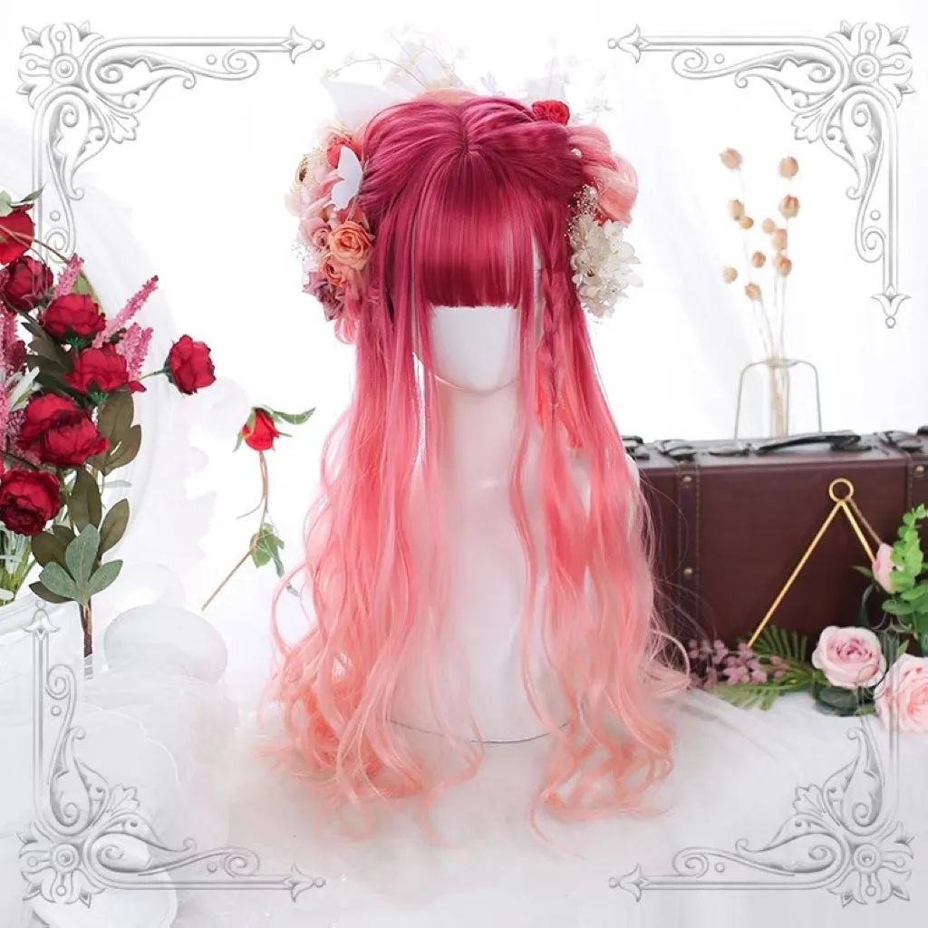 Harajuku Lolita daily gradient long curly wig BY7068