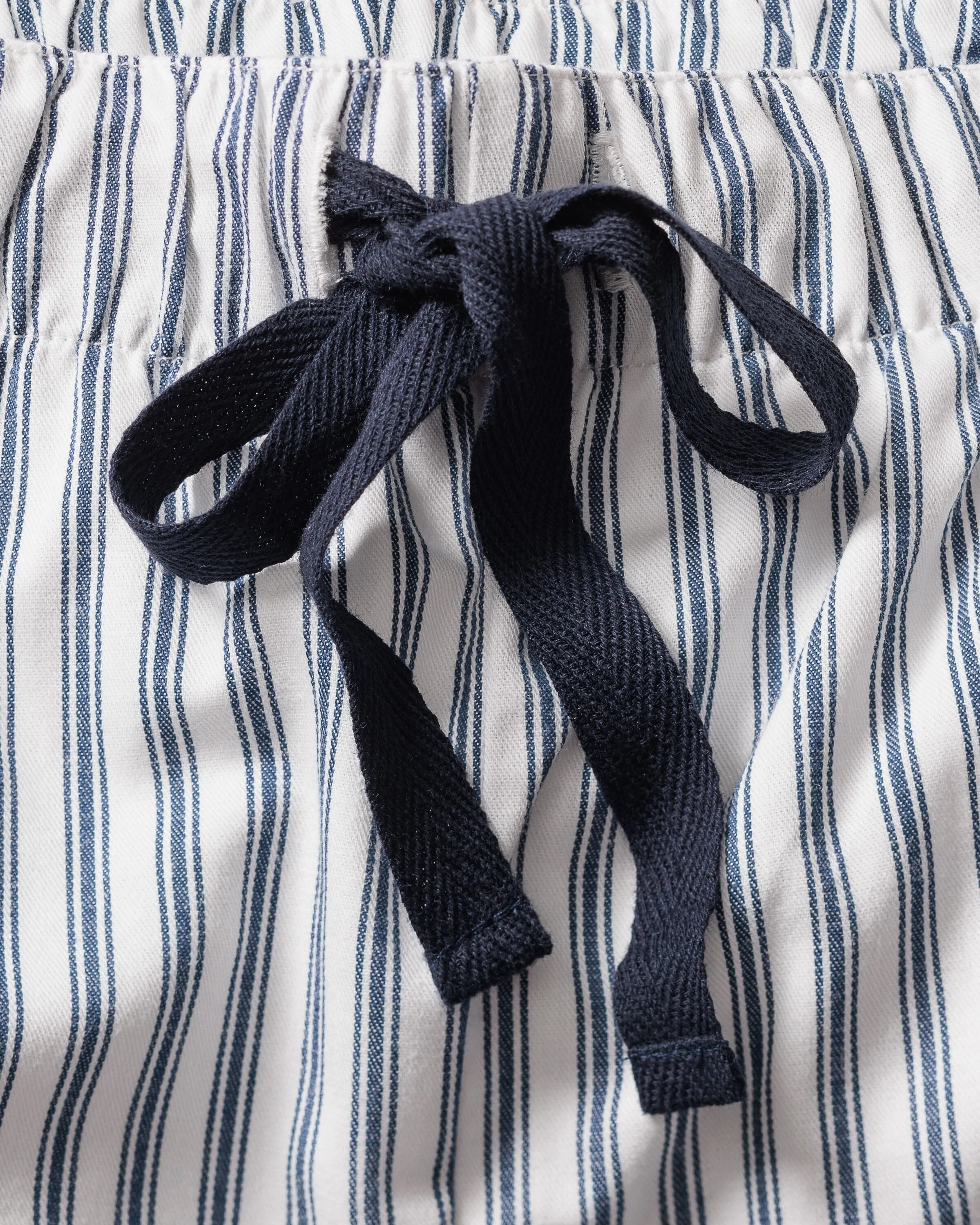 Men's Twill Pajama Short Set | Navy French Ticking