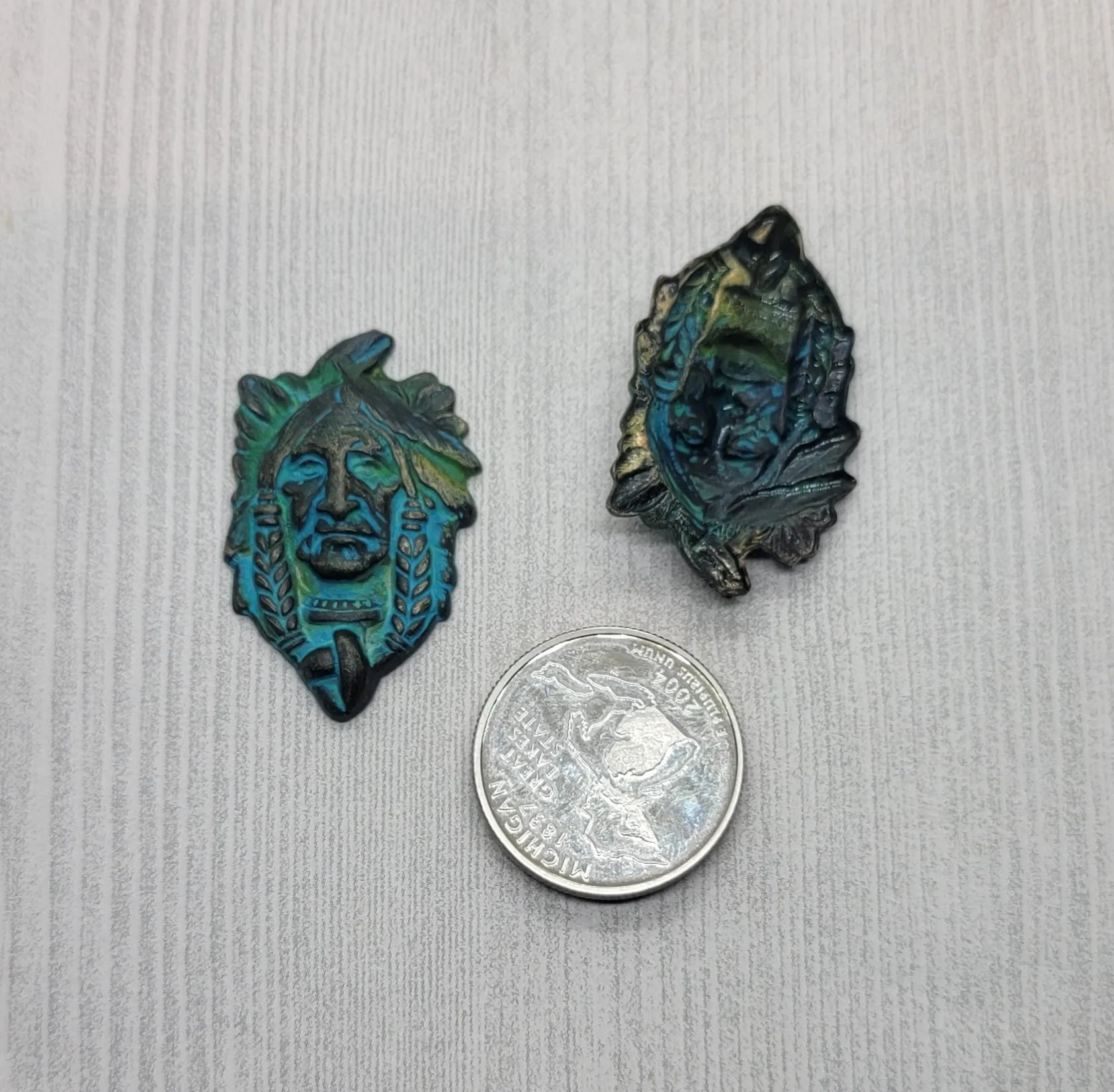 Native American Indian Chief Stampings x 2 - 1974FFA