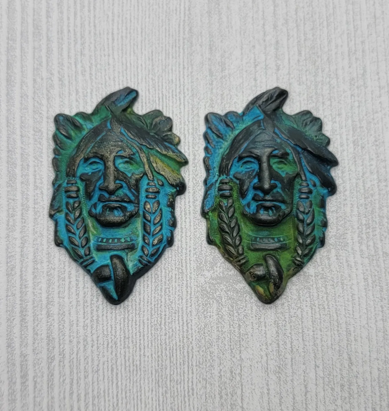 Native American Indian Chief Stampings x 2 - 1974FFA