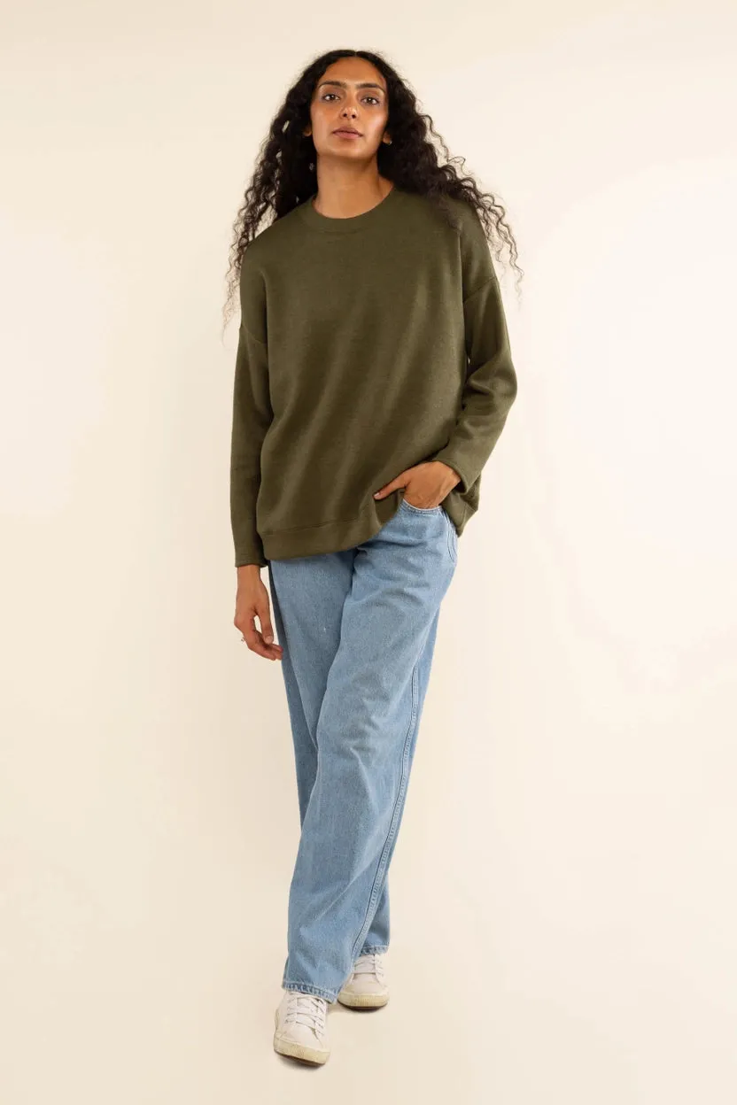 NLT - Orion Oversized Crewneck Sweater | Olive