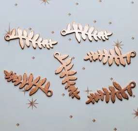 Rose Gold Ox Fern Leaf Charms (6) - RGBF8