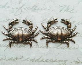 Small Brass Crab Stampings x 2 - 6813RAT.