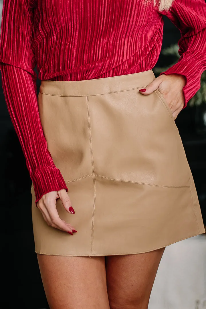 Speak To Me Faux Leather Mini Skirt