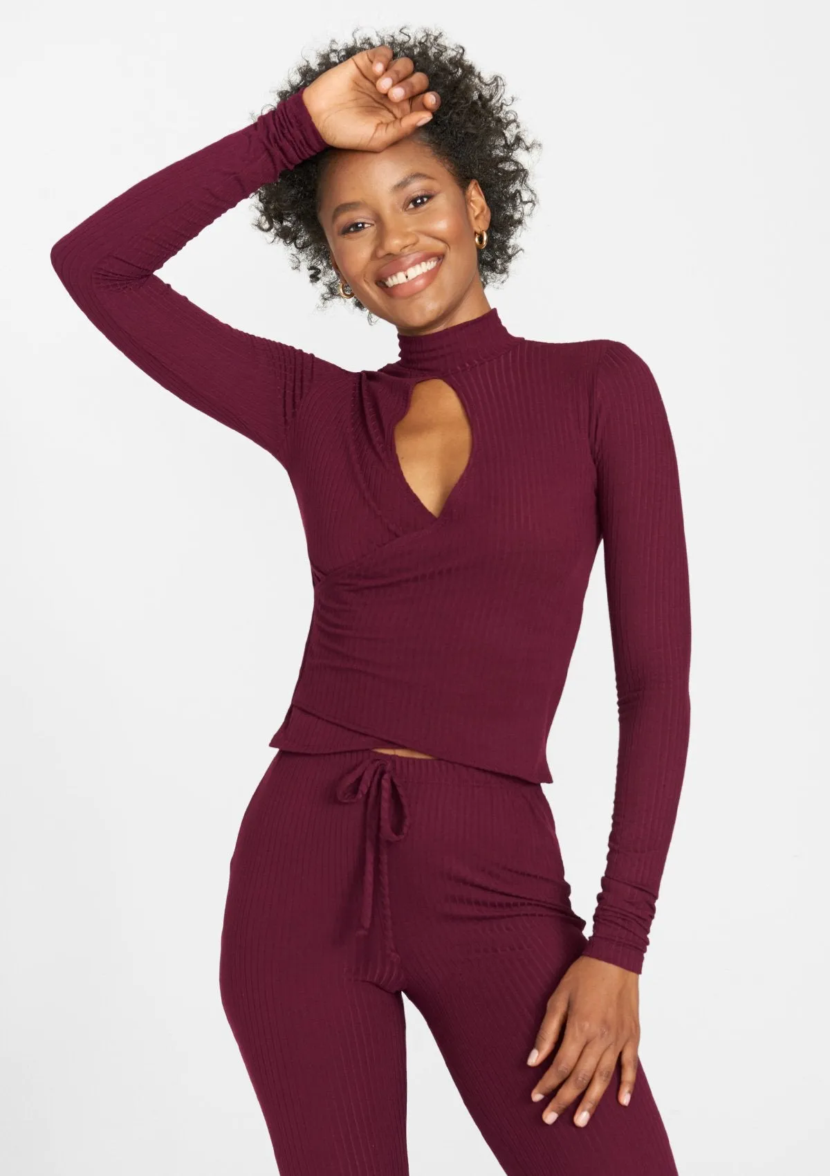 Tall Elana Long Sleeve Cropped Top