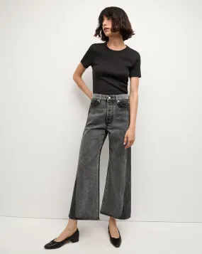 Taylor Two-Tone Cropped Wide-Leg Jean